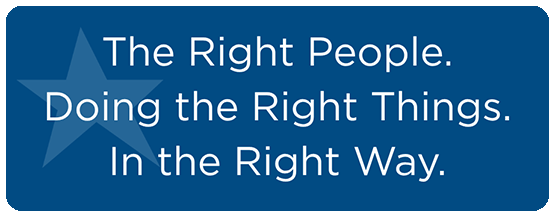The right People. Doing the right things. in the right way.